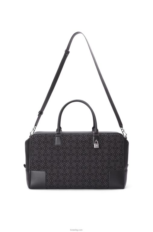 Loewe чанта amazona 44 от анаграм жакард и телешка кожа F84B8148 мъже антрацит/черен