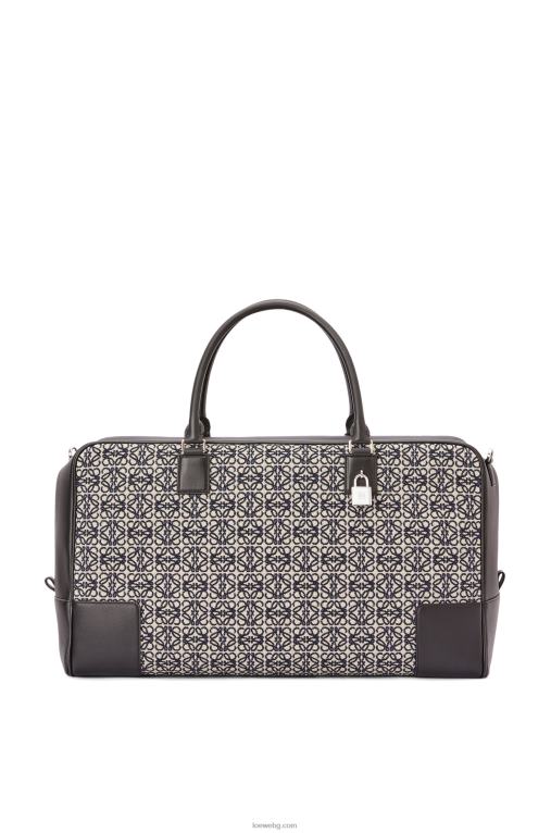 Loewe чанта amazona 44 от анаграм жакард и телешка кожа F84B8149 мъже тъмносиньо/черно