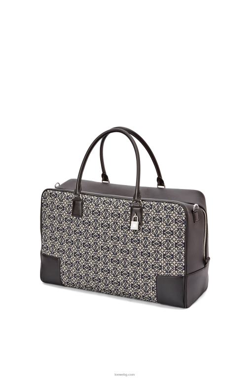Loewe чанта amazona 44 от анаграм жакард и телешка кожа F84B8149 мъже тъмносиньо/черно