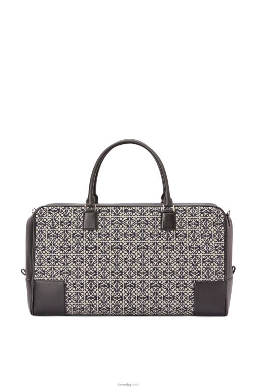 Loewe чанта amazona 44 от анаграм жакард и телешка кожа F84B8149 мъже тъмносиньо/черно