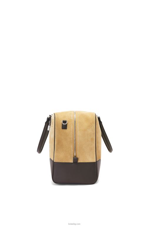 Loewe чанта amazona 44 от велур и телешка кожа F84B8160 мъже златисто/шоколадово кафяво