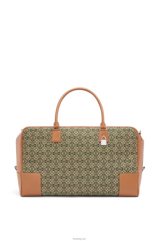 Loewe чанта amazona 44 от анаграм жакард и телешка кожа F84B8161 мъже каки зелено/тен