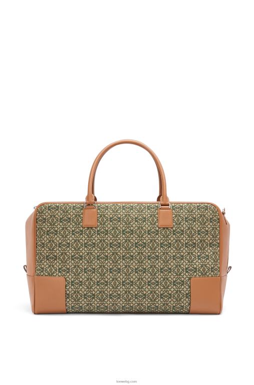 Loewe чанта amazona 44 от анаграм жакард и телешка кожа F84B8161 мъже каки зелено/тен