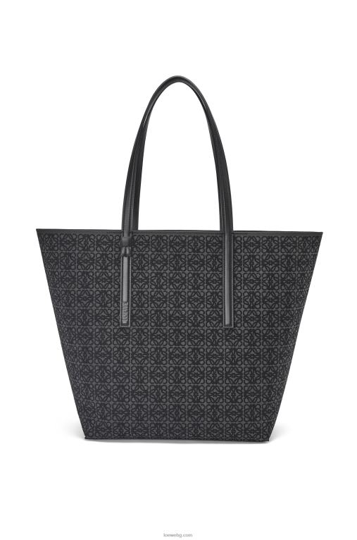 Loewe t голяма чанта от анаграм жакард и телешка кожа F84B8129 мъже антрацит/черен