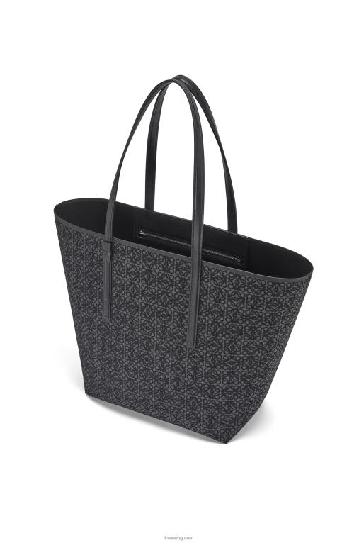 Loewe t голяма чанта от анаграм жакард и телешка кожа F84B8129 мъже антрацит/черен