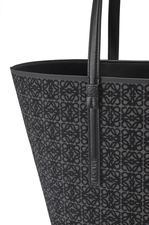 Loewe t голяма чанта от анаграм жакард и телешка кожа F84B8129 мъже антрацит/черен