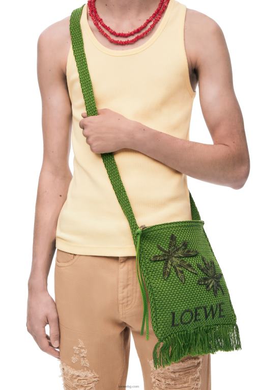 Loewe чанта за кръст с ресни от органичен памук F84B8231 мъже зелено