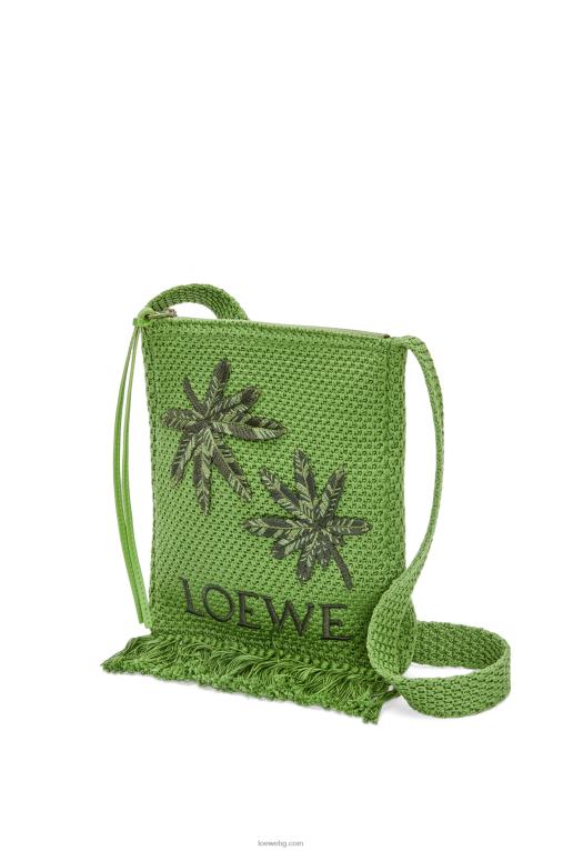 Loewe чанта за кръст с ресни от органичен памук F84B8231 мъже зелено