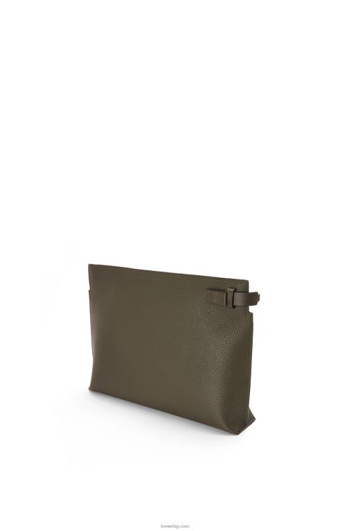 Loewe t торбичка от зърнеста телешка кожа F84B8612 мъже тъмно каки зелено