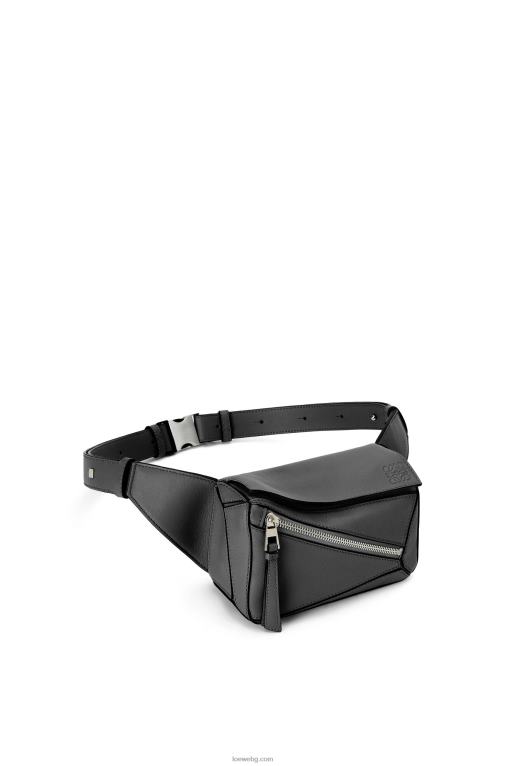 Loewe мини чанта пъзел от класическа телешка кожа F84B8279 мъже черен