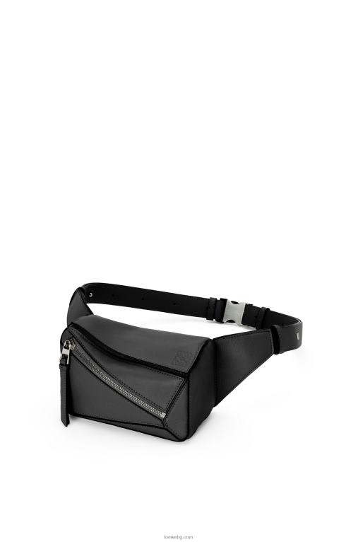 Loewe мини чанта пъзел от класическа телешка кожа F84B8279 мъже черен