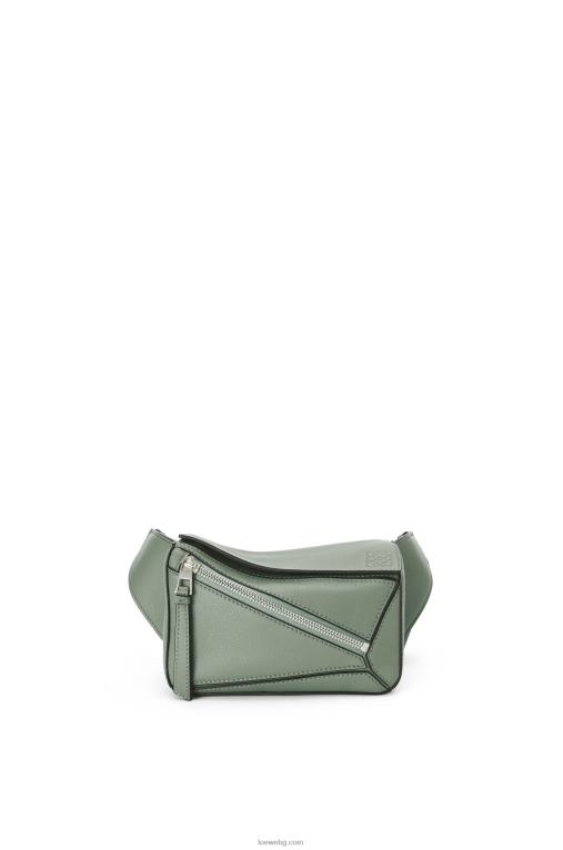 Loewe мини чанта пъзел от класическа телешка кожа F84B8298 мъже тъмен мъдрец