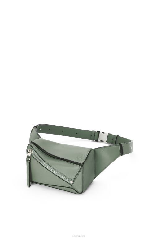 Loewe мини чанта пъзел от класическа телешка кожа F84B8298 мъже тъмен мъдрец