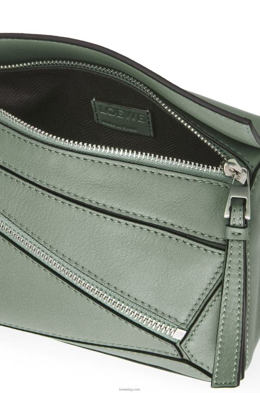 Loewe мини чанта пъзел от класическа телешка кожа F84B8298 мъже тъмен мъдрец