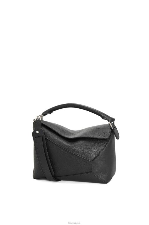 Loewe чанта с ръб на пъзел от зърнеста телешка кожа F84B8540 мъже черен