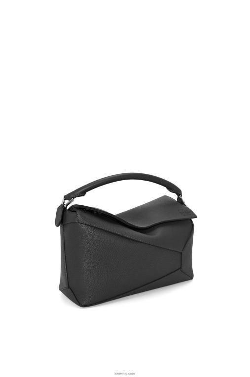 Loewe чанта с ръб на пъзел от зърнеста телешка кожа F84B8540 мъже черен