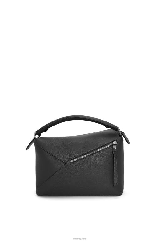 Loewe чанта с ръб на пъзел от зърнеста телешка кожа F84B8540 мъже черен