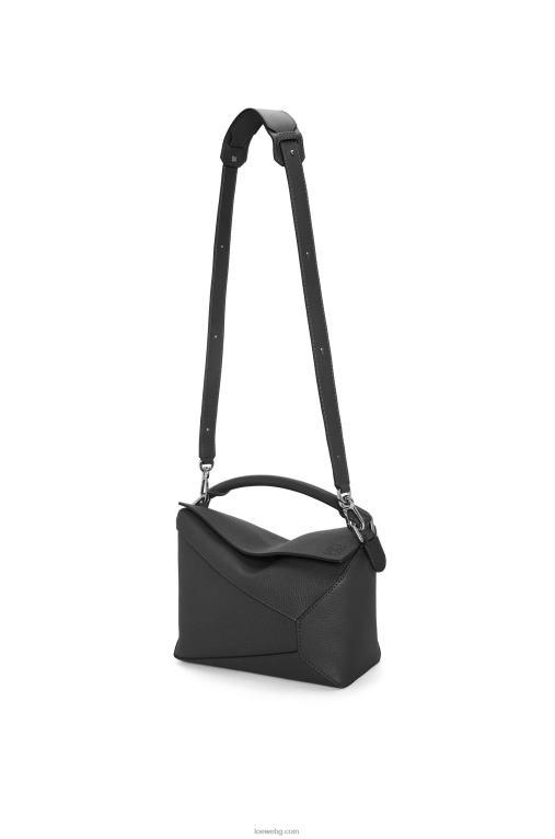 Loewe чанта с ръб на пъзел от зърнеста телешка кожа F84B8540 мъже черен