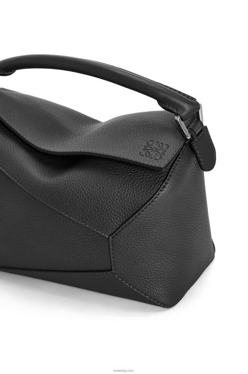 Loewe чанта с ръб на пъзел от зърнеста телешка кожа F84B8540 мъже черен