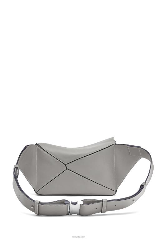 Loewe малка чанта пъзел от класическа телешка кожа F84B8565 мъже асфалтово сиво