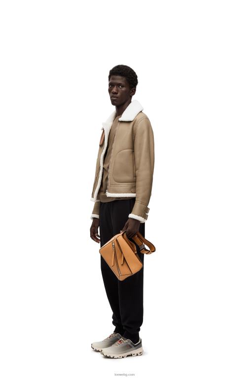 Loewe малка чанта-пъзел от диамантена телешка кожа F84B8569 мъже топла пустиня