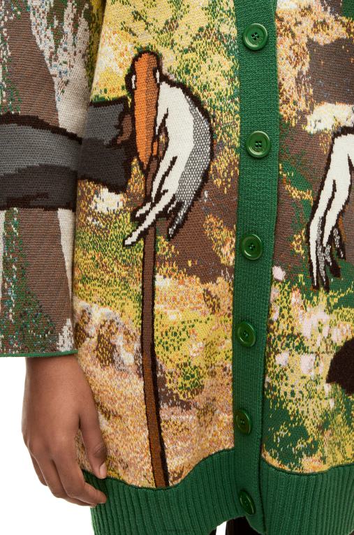Loewe вълнена жилетка от ряпа F84B81029 мъже зелено/многоцветно